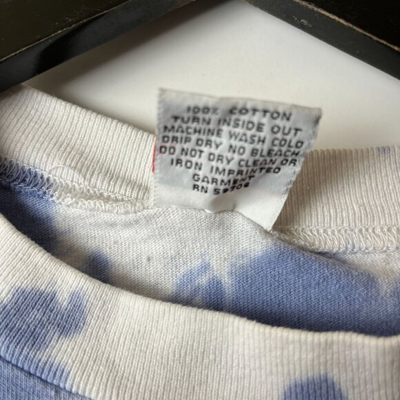 American Flag T Shirt Vintage 90s White Blue Large L Made In USA Graphic Tee - Picture 8 of 15